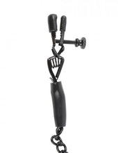 Load image into Gallery viewer, Fetish Fantasy Adjustable Nipple Chain Clamps Black
