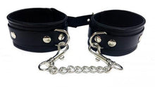 Load image into Gallery viewer, Rouge Plain Leather Wrist Cuffs Black
