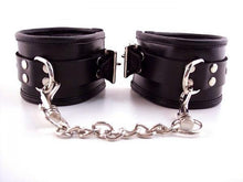 Load image into Gallery viewer, Rouge Padded Leather Wrist Cuffs Black
