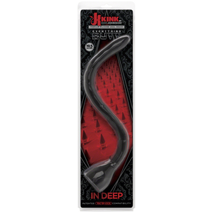 Kink In Deep Silicone Anal Snake 19.5 inches Black