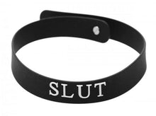 Load image into Gallery viewer, Slut Silicone Collar Black O/S
