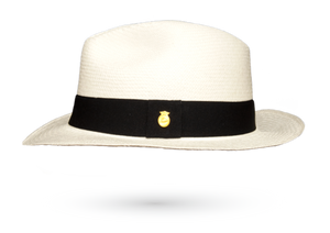 FINE FEDORA PANAMA HAT "CLASSIC WHITE" ROLLABLE PREMIUM STANDARD