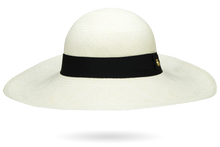 Load image into Gallery viewer, CLASSY LADIES PANAMA HAT WHITE WIDE BRIM
