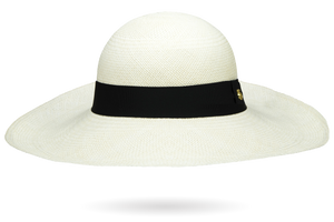 CLASSY LADIES PANAMA HAT WHITE WIDE BRIM