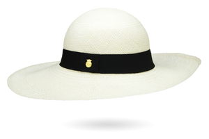 CLASSY LADIES PANAMA HAT WHITE WIDE BRIM